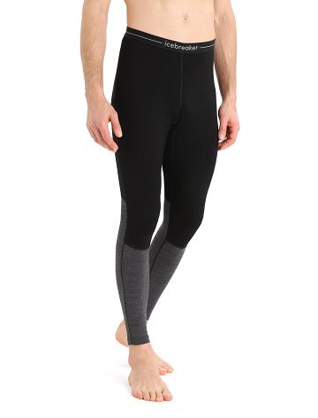 Icebreaker Merino 260 ZoneKnit™ Merino Férfi Leggings Fekete | HU 1130RVDW